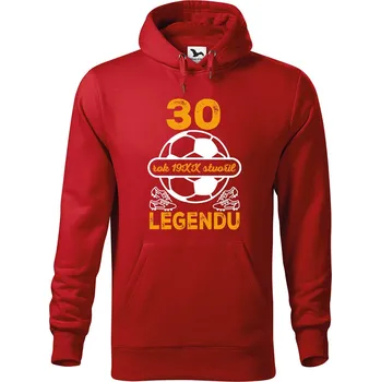 Pánská mikina DOBRÝ TRIKO Pánská mikina s potiskem Legenda fotbal 30 Velikost pánské mikiny: 4XL, Barva: Červená