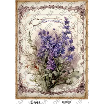 Umělecký papír Rýžový a soft papír na decoupage - Levandule obrazy - KB01089 Materiál: Soft, Rozměr: A4