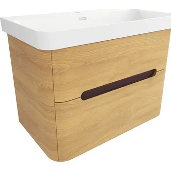 Šatní skříň Swiss aqua technologies Koupelnová skříňka s umyvadlem SAT Fusion 77,5x53x45 cm dub medový mat SATFUSION280DMMW