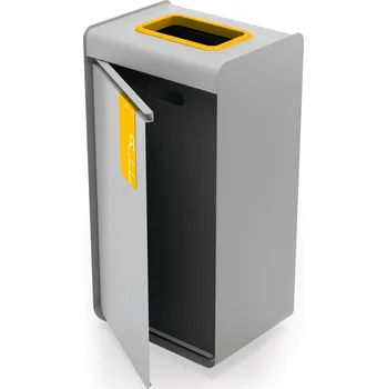 Odpadkový koš Durable DURASORT 55L, odpadkový koš na plast žlutý, lakovaný kov s plastovou nádobou