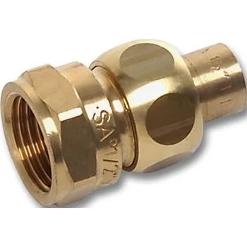 rozdělovač topení Ostatní Šroubení 4330G 18x1/2", těsnící naplocho, s koncem pro vnitřní pájení, s vnitřním závitem, s těsněním, bronz