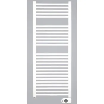 Radiátor Zehnder AURA koupelnový radiátor 1300/600, elektrický, rovný, včetně topné tyče 750W, bílá RAL 9016