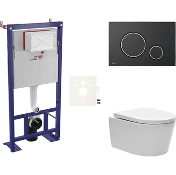 Klozet Swiss aqua technologies Cenově zvýhodněný závěsný WC set SAT do lehkých stěn / předstěnová montáž+ WC SAT Brevis SIKOSSBR78