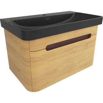 Ložnice Swiss aqua technologies Koupelnová skříňka s umyvadlem SAT Fusion 77,5x43x45 cm dub medový mat SATFUSION80DMBKM