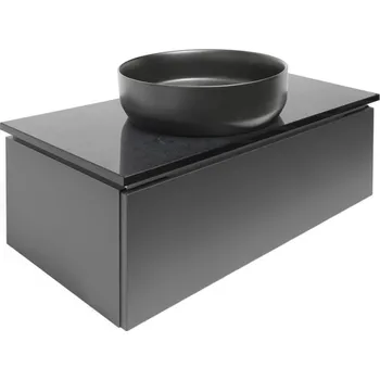 Ložnice Swiss aqua technologies Koupelnová skříňka s kamennou deskou SAT Feel 100x30x46 cm antracit mat SATFEEL100ANTTK