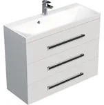 Swiss aqua technologies Koupelnová skříňka s umyvadlem SAT Cube Way 100x76,5x40 cm bílá lesk CUBE21003BL