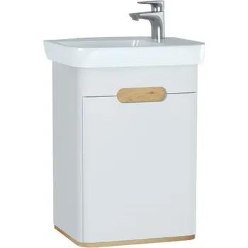 Šatní skříň Vitra SENTO skříňka s umyvadlem 50x37,5x68,5 cm, 1 dvířka, panty vlevo, s osvětlením, white mat