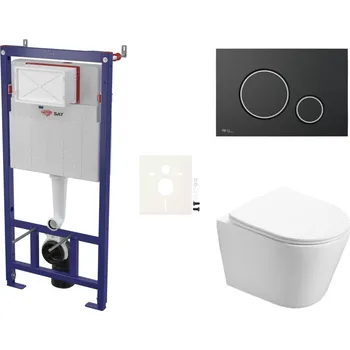 Klozet Swiss aqua technologies Cenově zvýhodněný závěsný WC set SAT do lehkých stěn / předstěnová montáž+ WC SAT Infinitio SIKOSSIN78K