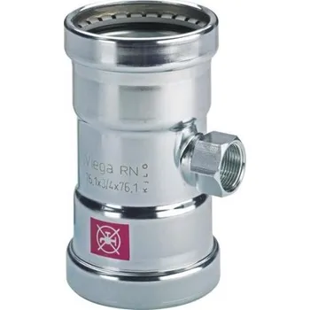 rozdělovač topení Viega PRESTABO 1117.2XL T-kus 76,1x3/4"x76,1mm, s vnitřním závitem, lisovací, topení, uhlíková ocel