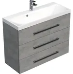 Naturel Koupelnová skříňka s umyvadlem SAT Cube Way 100x76,5x40 cm beton CUBE21003BE