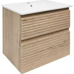Naturel Koupelnová skříňka 2 zásuvková s umyvadlem Savona 58x53x44,8 cm dub Halifax mat SAVONA260DH