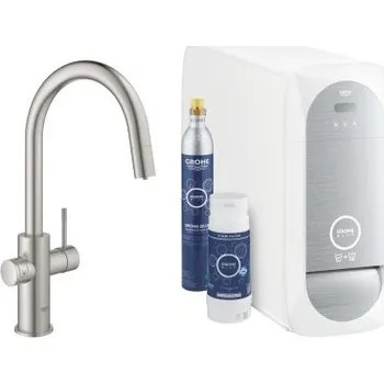 Vodovodní baterie Grohe BLUE HOME dřezová baterie Connected, s filtračním a chladícím zařízením, supersteel