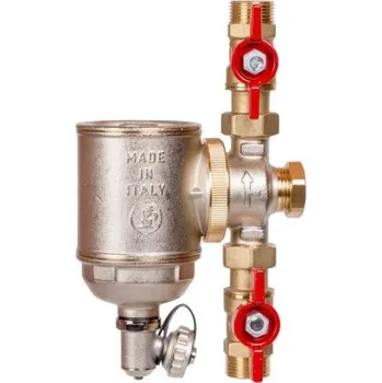 Giacomini R146C odkalovač 3/4" odstředivý, s magnetickou vložkou, se dvěma kulovými kohouty R254P, mosaz