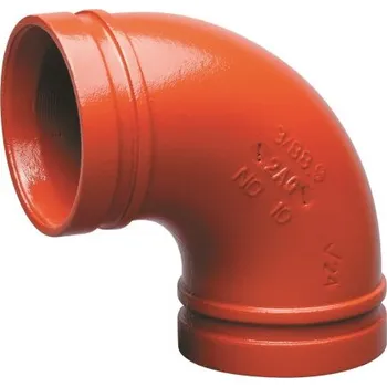 Kouřovod Victaulic Style 10 koleno 90°, 273,0mm, drážková, litina, oranžová lakovaná