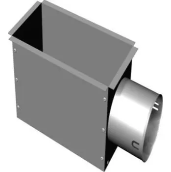 Kanalizační potrubí Ostatní Stěnový box DN90, 1 vyústek, pro rozvody vzduchu, pozinkovaný plech