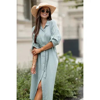 Dámské šaty Mušelínové šaty Francesca khaki light Velikost: UNI