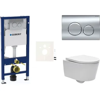 Klozet Siko Cenově zvýhodněný závěsný WC set Geberit do lehkých stěn / předstěnová montáž+ WC SAT Brevis GESBRED20