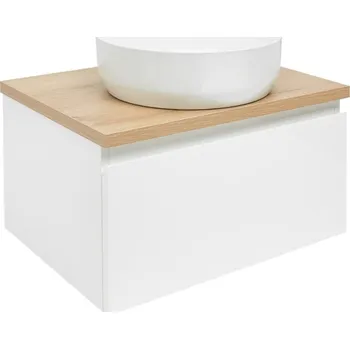 Šatní skříň Swiss aqua technologies Koupelnová skříňka s krycí deskou SAT B-WAY 59x30x45 cm bílá lesk BWAY60WDOAK