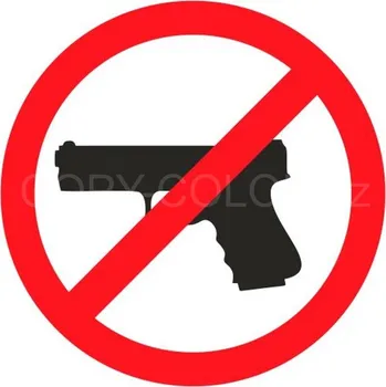 Samolepící etiketa ZÁKAZ VSTUPU SE ZBRANÍ - PVC Samolepka - více motivů