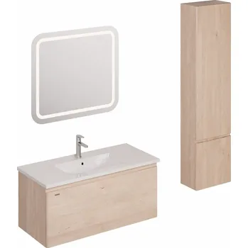 Šatní skříň Naturel Koupelnová sestava s umyvadlem včetně umyvadlové baterie, vtoku a sifonu Ancona akácie KSETANCONA1