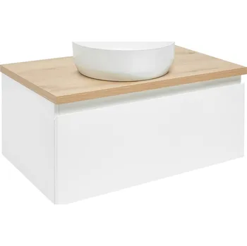 Šatní skříň Swiss aqua technologies Koupelnová skříňka s krycí deskou SAT B-WAY 79x30x45 cm bílá lesk BWAY80WDOAK