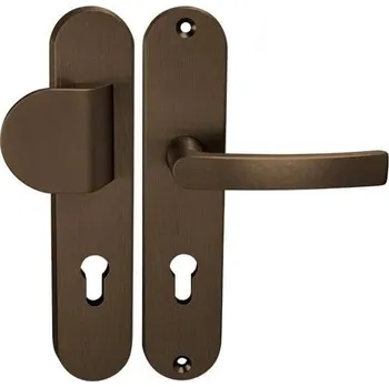 Dveřní kování Naturel Klika BETA bronz elox klika/madlo, rozteč 90mm,dveře 56mm BETABRONZMAKL90