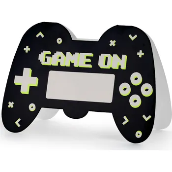 Pozvánky na párty ve tvaru gamepadu, černé, 6 ks s obálkami
