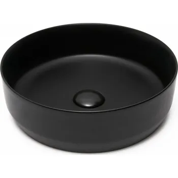 Umyvadlo Swiss aqua technologies Umyvadlo na desku SAT Infinitio 39x39 cm černá mat bez otvoru pro baterii SATINF3939BKM