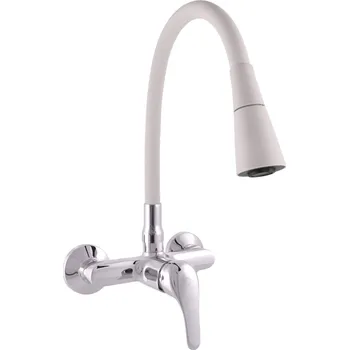 Vodovodní baterie Rav slezák Dřezová baterie RAV SLEZÁK Sázava se silikonovým ramínkem 100 mm šedá/chrom SA002.0/13S