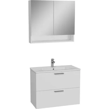 Šatní skříň Vitra Koupelnová sestava s umyvadlem a zrcadlovou galerkou Mia 79,5x61x39,5 cm bílá lesk MIASET80BG