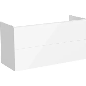 Šatní skříň Vitra METROPOLE PURE skříňka pod umyvadlo 118x60x45 cm, 2 zásuvky, Push-open, s osvětlením, lesklá bílá