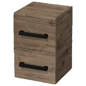 Šatní skříň Swiss aqua technologies Koupelnová skříňka nízká s černou úchytkou SAT Cube Way 32,5x49,3x33 cm dub Wellington mat CUBE3CN32DW