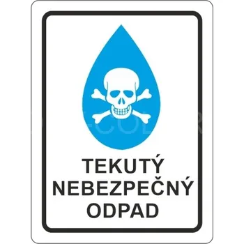 Samolepící etiketa TEKUTÝ NEBEZPEČNÝ ODPAD - PVC Samolepka na popelnice - více variant