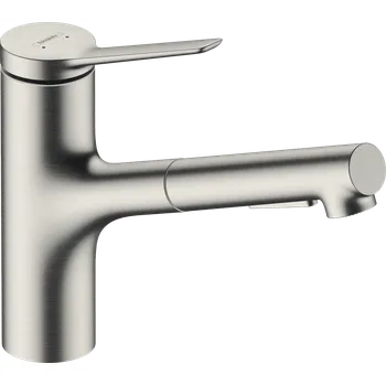Hansgrohe Dřezová baterie Zesis M33 s vytahovací sprškou, 2 proudy nerez 74821800
