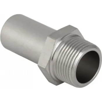 Vodovodní potrubí Geberit MAPRESS přechodka s vnějším závitem DN20, a jedním zásuvným koncem, lisovací, voda, nerez ocel