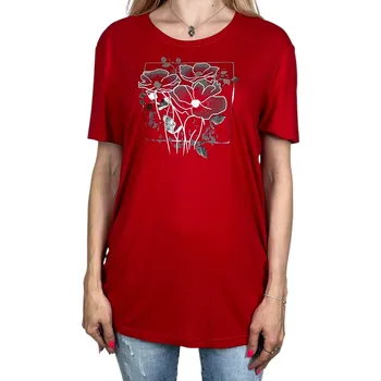 Dámská halenka Hebe Dámská halenka s krátkým rukávem AMANDA Barva: Červená, Velikost: XL