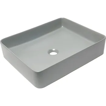 Umyvadlo Swiss aqua technologies Umyvadlo na desku SAT Infinitio 50x40 cm šedá mat bez přepadu SATINF5040LGRM