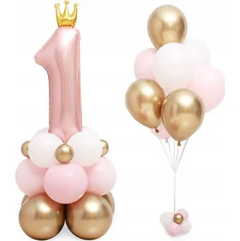 Balónek SADA BALÓNKŮ k 1. NAROZENINÁM číslice 1 RŮŽOVÁ