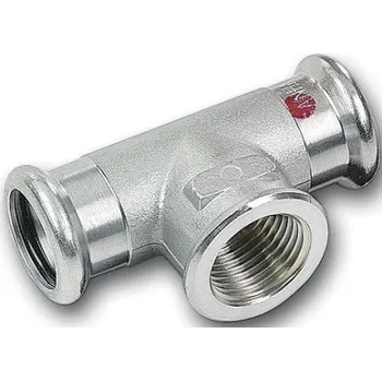 rozdělovač topení Sanha THERM 24130G T-kus 42x1/2"x42mm, přechodový, s koncem na vnitřní lisování a s vnitřním závitem na vývodu, topení, uhlíková ocel