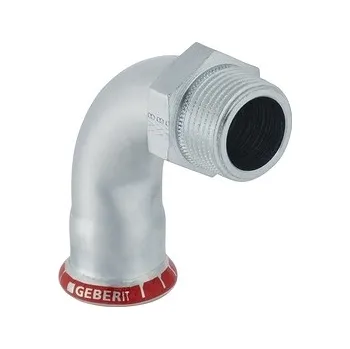 Vodovodní potrubí Geberit MAPRESS přechodové koleno 90°, DN15x1/2", s vnějším závitem, lisovací, voda, uhlíková ocel
