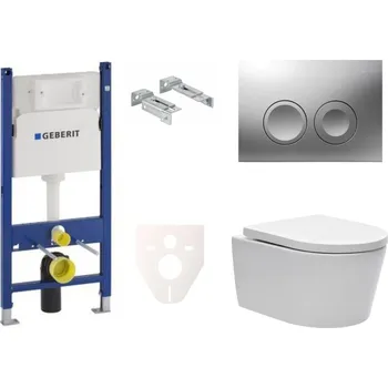 Klozet Swiss aqua technologies Cenově zvýhodněný závěsný WC set Geberit do lehkých stěn / předstěnová montáž+ WC SAT Brevis SIKOGES7W3S