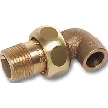 rozdělovač topení Ostatní Rohové šroubení 4098G 28x1", přechodové, kónicky těsnící s konci na vnitřní pájení a vnějším závitem, bronz