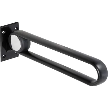 Madlo do koupelny Úchyt invalidní sklopný Bemeta Help tvar ˝U˝ 620 mm hliník černý