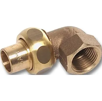 rozdělovač topení Ostatní Rohové šroubení 4096G 22x1", přechodové, kónicky těsnící s konci na vnitřní pájení a vnitřním závitem, bronz