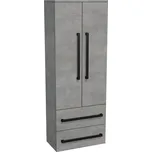 Swiss aqua technologies Koupelnová skříňka vysoká s černou úchytkou SAT Cube Way 60x163x33 cm beton mat CUBE3CV60BE