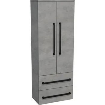 Ložnice Swiss aqua technologies Koupelnová skříňka vysoká s černou úchytkou SAT Cube Way 60x163x33 cm beton mat CUBE3CV60BE