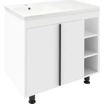 Šatní skříň Naturel Koupelnová skříňka s umyvadlem Lucca 79x70x45 cm bílá lesk LUCCA80W