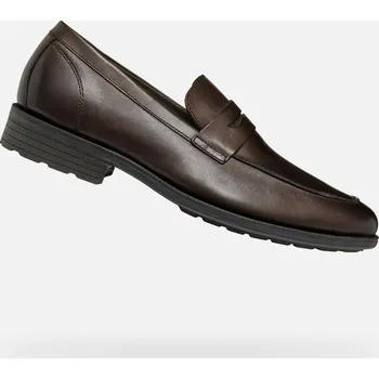 Pánské polobotky Geox Pánské Tmavě hnědé pánské mokasíny Geox Walk Pleasure F Hnědá 45 (2842040)