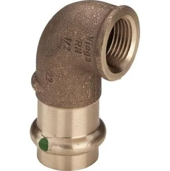 Stavebniny Viega SANPRESS 2214.2 koleno 90°, 22x1/2", přechodové, s vnitřním závitem, lisovací, voda, červený bronz