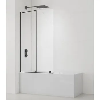 Swiss aqua technologies Vanová zástěna SAT Walk-In Xmotion 150x117,5 cm černá SATWIXMVZ150C